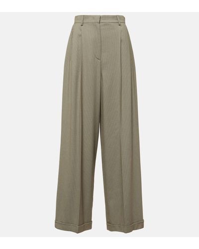 Tod's Mid-rise Wide-leg Trousers - Natural
