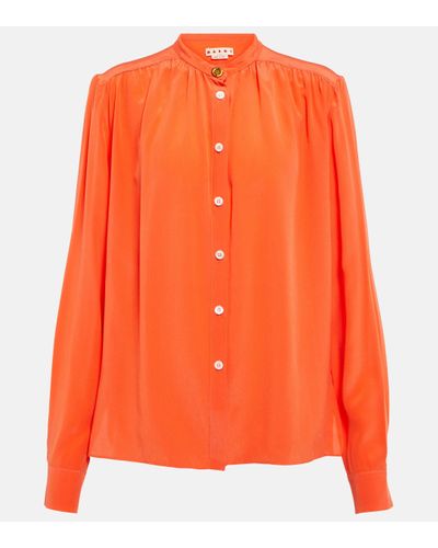 Marni Button-down Silk Blouse - Orange