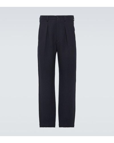 Giorgio Armani Wool Straight Pants - Blue