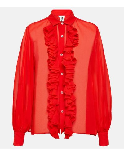 Noir Kei Ninomiya Blusa con ruches - Rosso