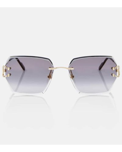 Cartier Signature C De Cartier Square Sunglasses - Metallic