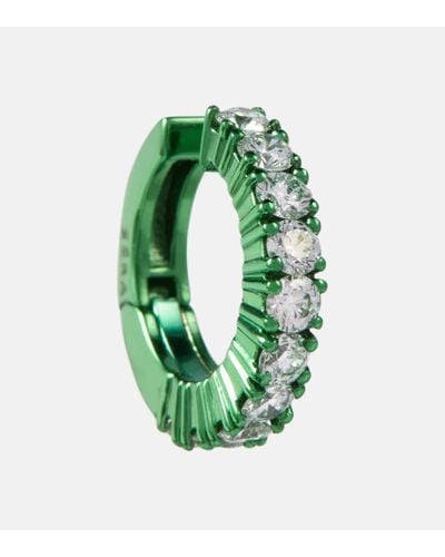 Eera Einzelner Ear Cuff Mini aus 18kt Weissgold mit Diamanten - Grün