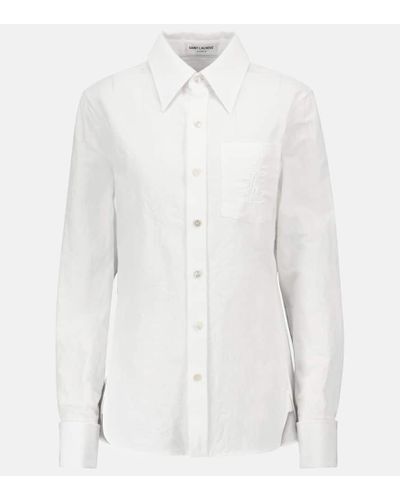 Saint Laurent Camisa de lino y algodon - Blanco
