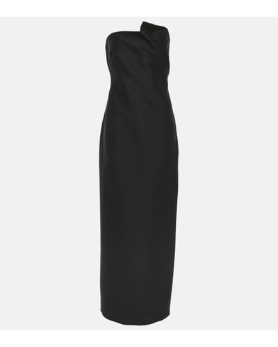 The Row Wool-silk Bardon Maxi Dress - Black