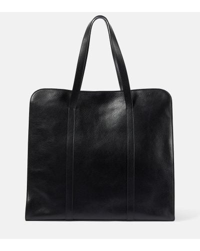 The Row Ben Leather Tote Bag - Black