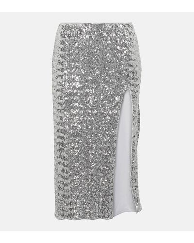 Oséree Sequined Midi Skirt - Grey