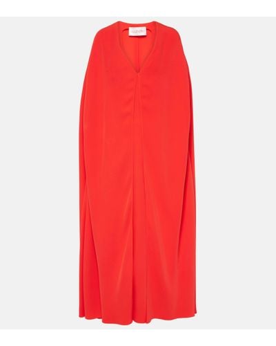 Valentino Caped Silk Gown - Red