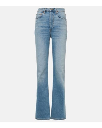 RE/DONE Jean bootcut 70s a taille haute - Bleu