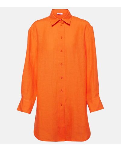 Eres Hemd Mignonette aus Leinen - Orange