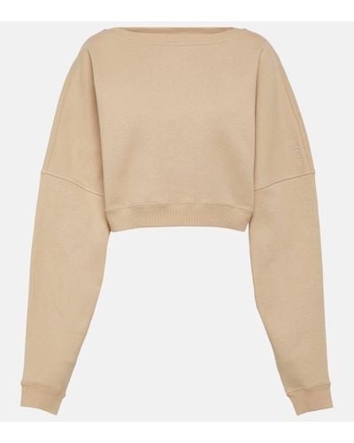Saint Laurent Sweat-shirt raccourci en coton - Neutre