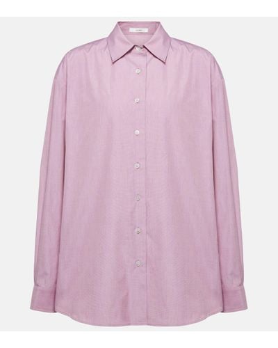 The Row Attica Oversized Cotton Poplin Shirt - Pink