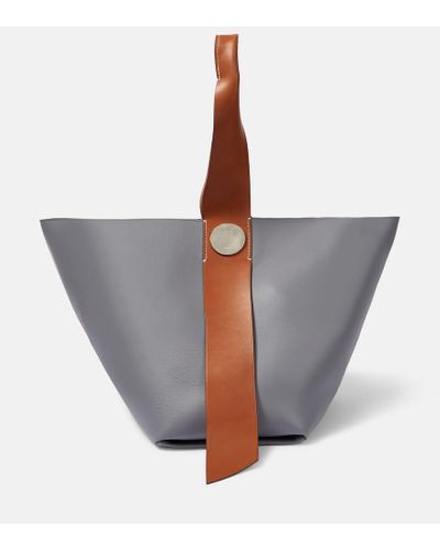 Jil Sander Leather Tote Bag - Gray
