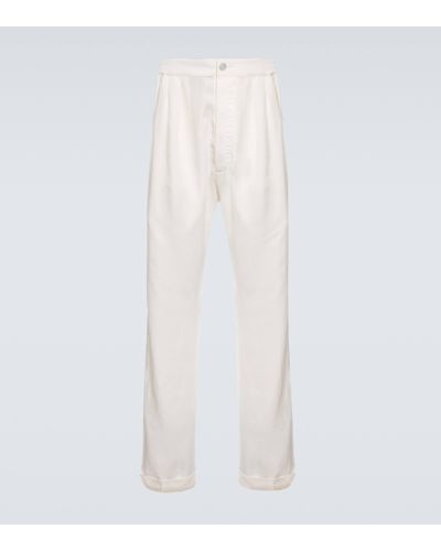 Tom Ford Single-pleat Lounge Trousers - White