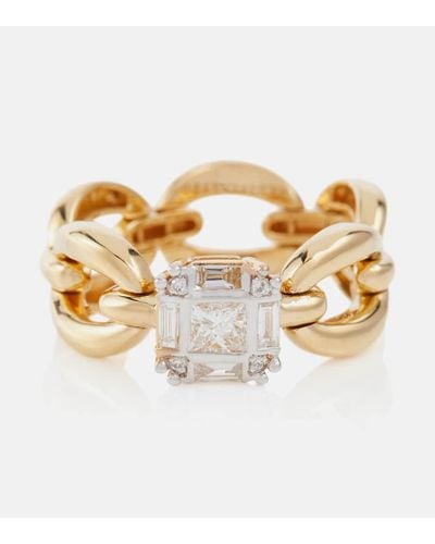 Nadine Aysoy Ring Catena Petite aus 18kt Gold mit Diamanten - Mettallic