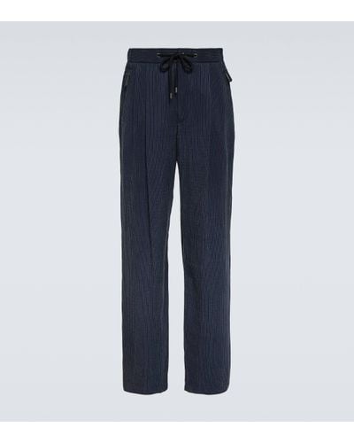 Giorgio Armani Pinstripe Wide-leg Trousers - Blue