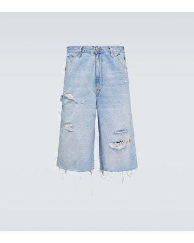 ERL X Levi's® 501 Distressed Denim Shorts - Blue