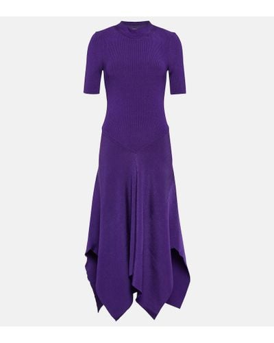 Stella McCartney Asymmetric Jersey Midi Dress - Purple