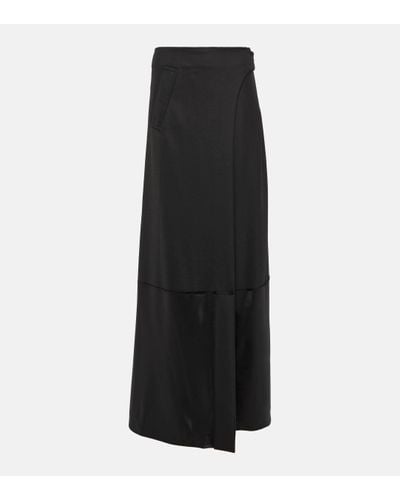 Victoria Beckham High-rise Wool-blend Maxi Skirt - Black