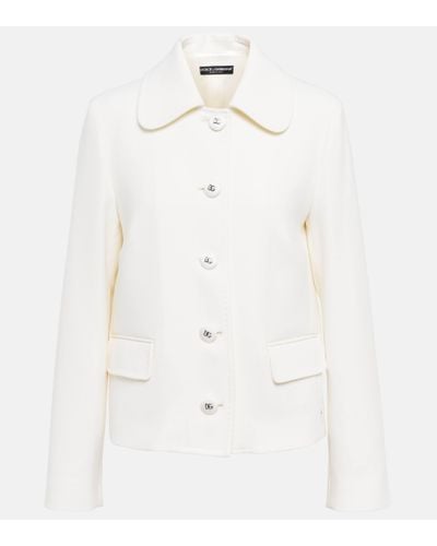 Dolce & Gabbana Veste en laine melangee - Blanc