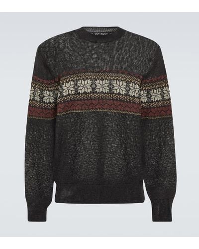Our Legacy Pullover Base Fair Isle in canapa - Nero