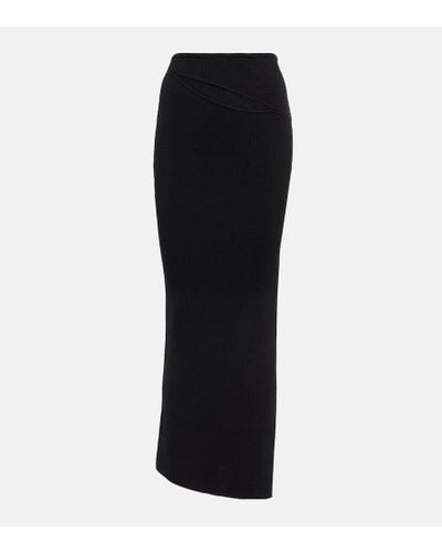 Christopher Esber Cutout Ribbed-knit Maxi Skirt - Black