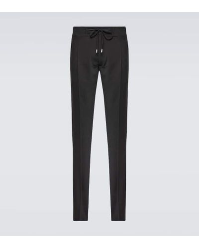 Lardini Easy Wear Wool-blend Straight Pants - Black