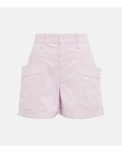 Isabel Marant Rachel High-rise Cotton Shorts - Pink