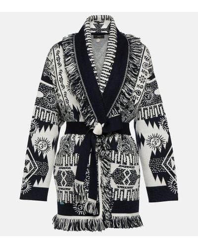 Alanui Wood Block Ibrid Jacquard Cardigan - Black