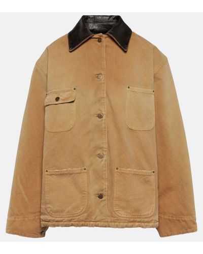 Prada Oversize-Jacke aus Baumwoll-Canvas - Braun