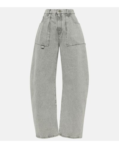 The Attico Effie Mid-rise Barrel-leg Jeans - Gray