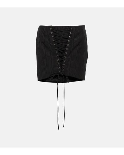 Alessandra Rich Mini-jupe en coton melange - Noir