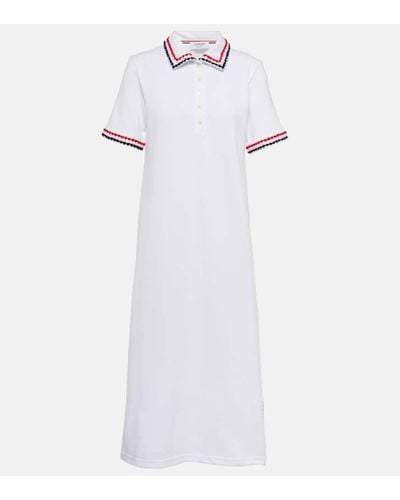 Thom Browne Cotton Pique Midi Dress - White