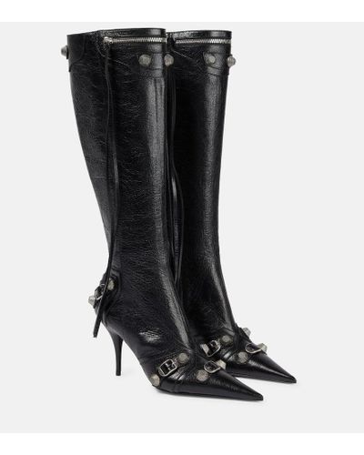 Balenciaga Stiefel Cagole aus Leder - Schwarz