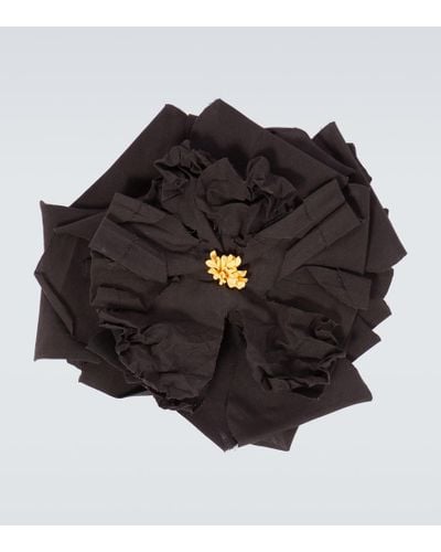Dolce & Gabbana Broche floral de popelin - Negro