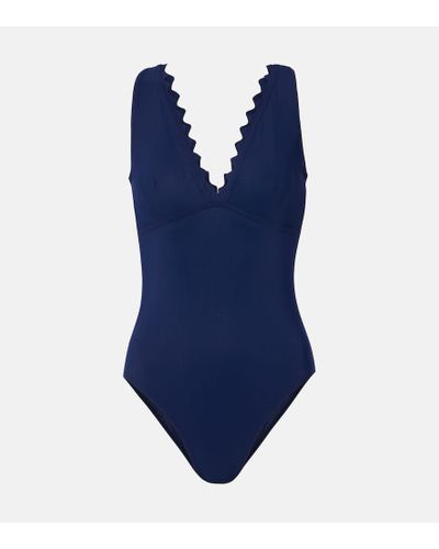 Karla Colletto Ines Scalloped Swimsuit - Blue
