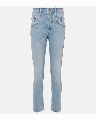 Isabel Marant Jeans slim Niliane a vita alta - Blu