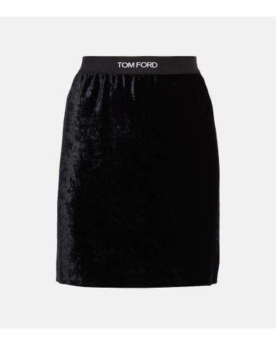 Tom Ford Minifalda de terciopelo - Negro