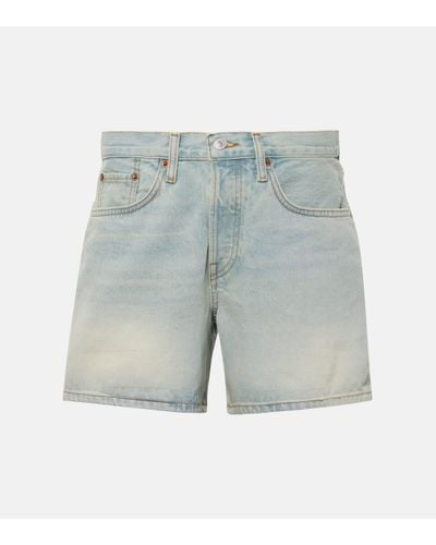 RE/DONE Mid-rise Denim Shorts - Blue