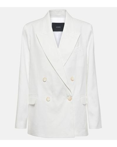 JOSEPH Jaden Linen And Cotton-blend Blazer - White