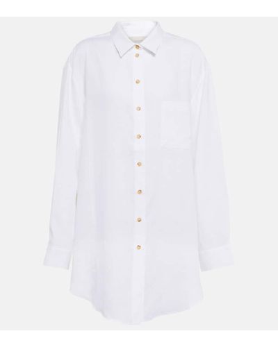Asceno Camisa Formentera de lino - Blanco