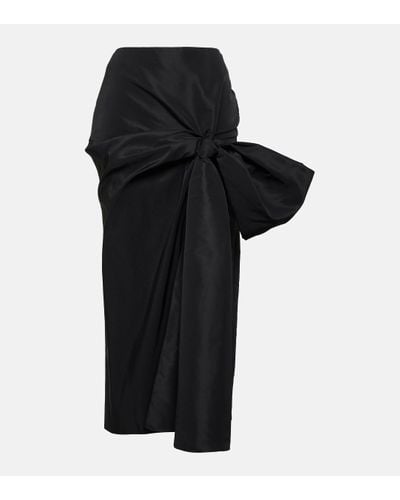 Alexander McQueen Bow-detail Midi Skirt - Black