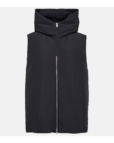 Jil Sander Oversized Hooded Down Vest - Blue