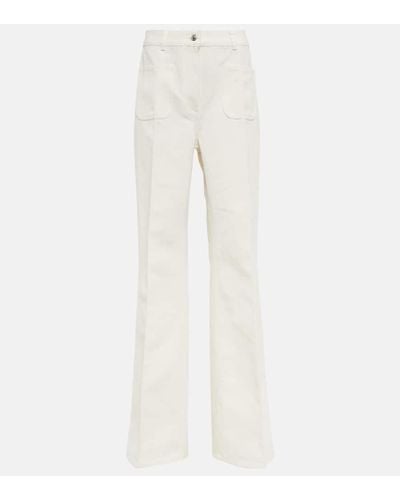 Loro Piana Danbeth Straight Cotton And Linen Pants - White