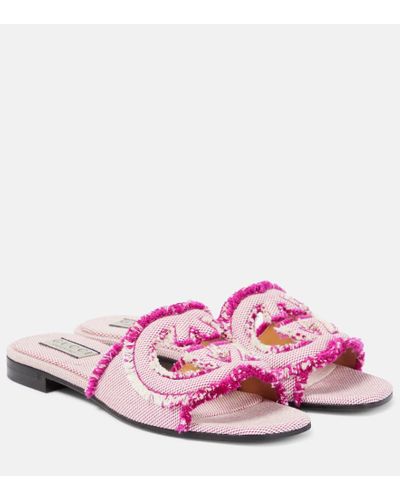 Gucci Sandali Interlocking G in canvas - Rosa