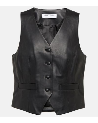Proenza Schouler White Label Leather Vest - Black