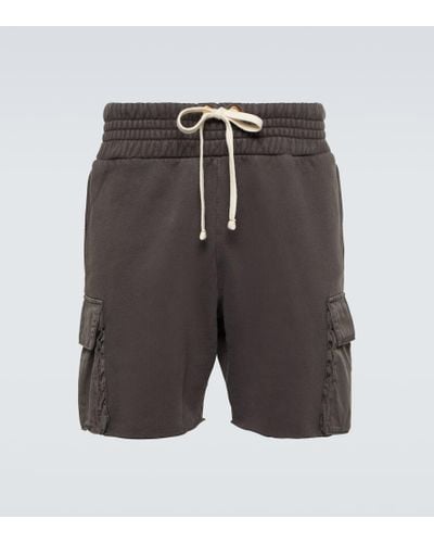 Les Tien Cotton Jersey Cargo Shorts - Gray