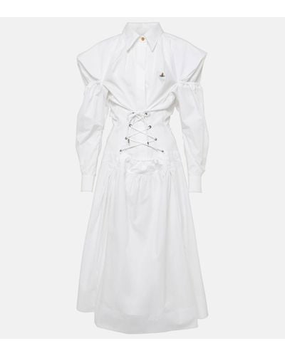 Vivienne Westwood Robe midi Kate en coton - Blanc