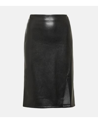 Diane von Furstenberg Taashi Faux Leather Midi Skirt - Black