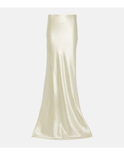 Danielle Frankel Bridal Dree Silk And Wool Satin Maxi Skirt - White