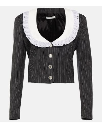 Alessandra Rich Blazer aus Wolle - Schwarz